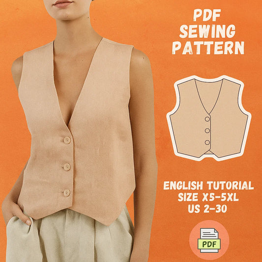 Minimalist V-Neck Vest Sewing Pattern