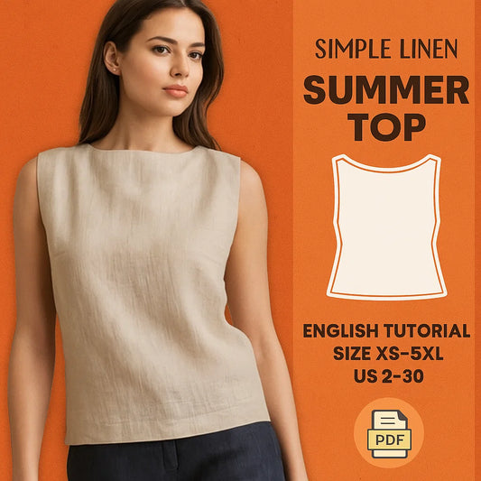 Simple Linen Summer Top PDF Sewing Pattern