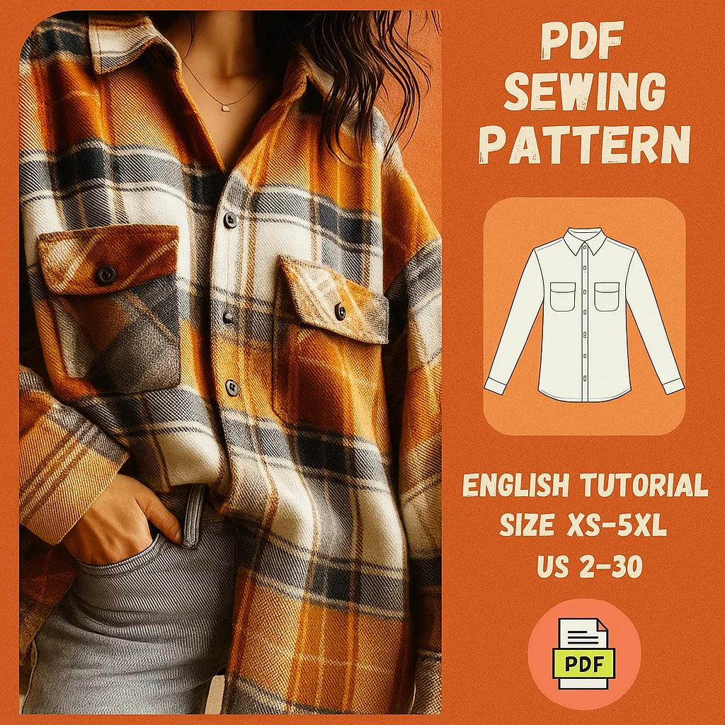 Oversized Plaid Shacket PDF Sewing Pattern