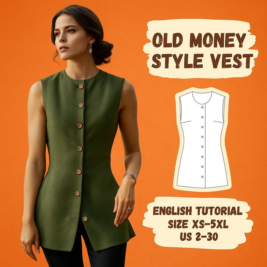 Linen Button-Down Vest PDF Sewing Pattern