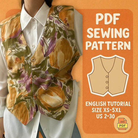 Floral Button-Up Vest Sewing Pattern