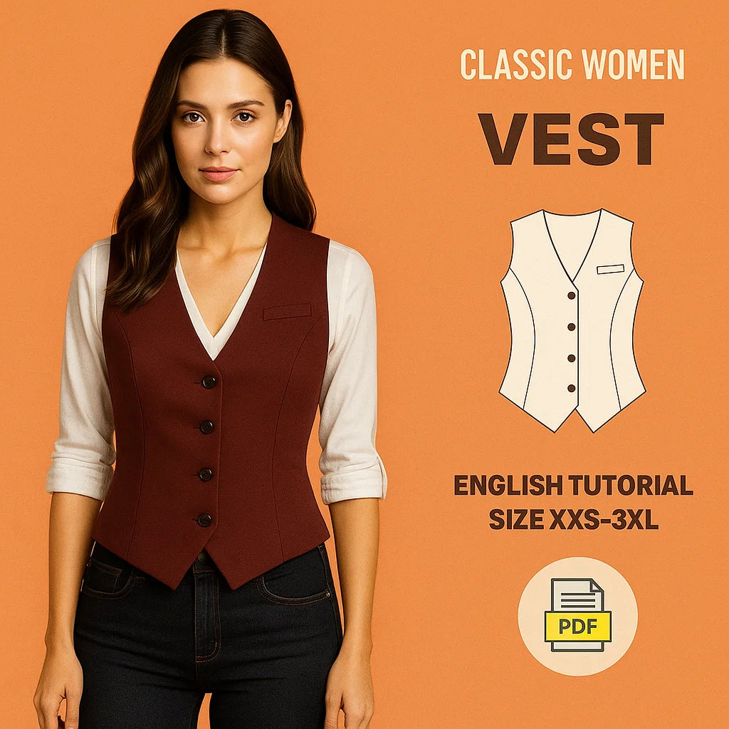 Fitted Vest PDF Sewing Pattern