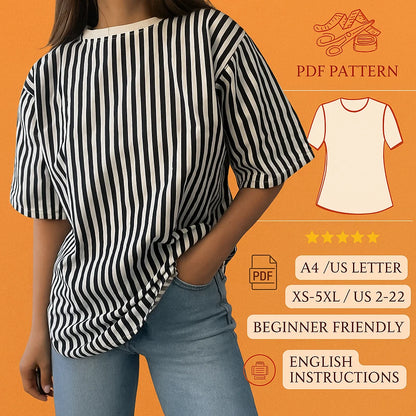 Easy T-Shirt PDF Sewing Pattern