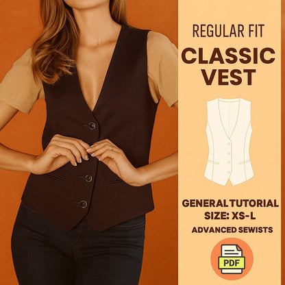 Classic Women's Regular Fit Vest PDF Sewing Pattern