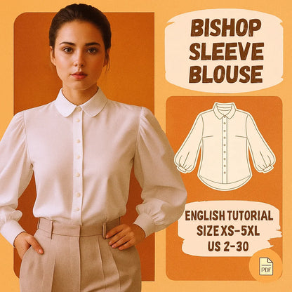 Bishop Sleeve Blouse Sewing Pattern