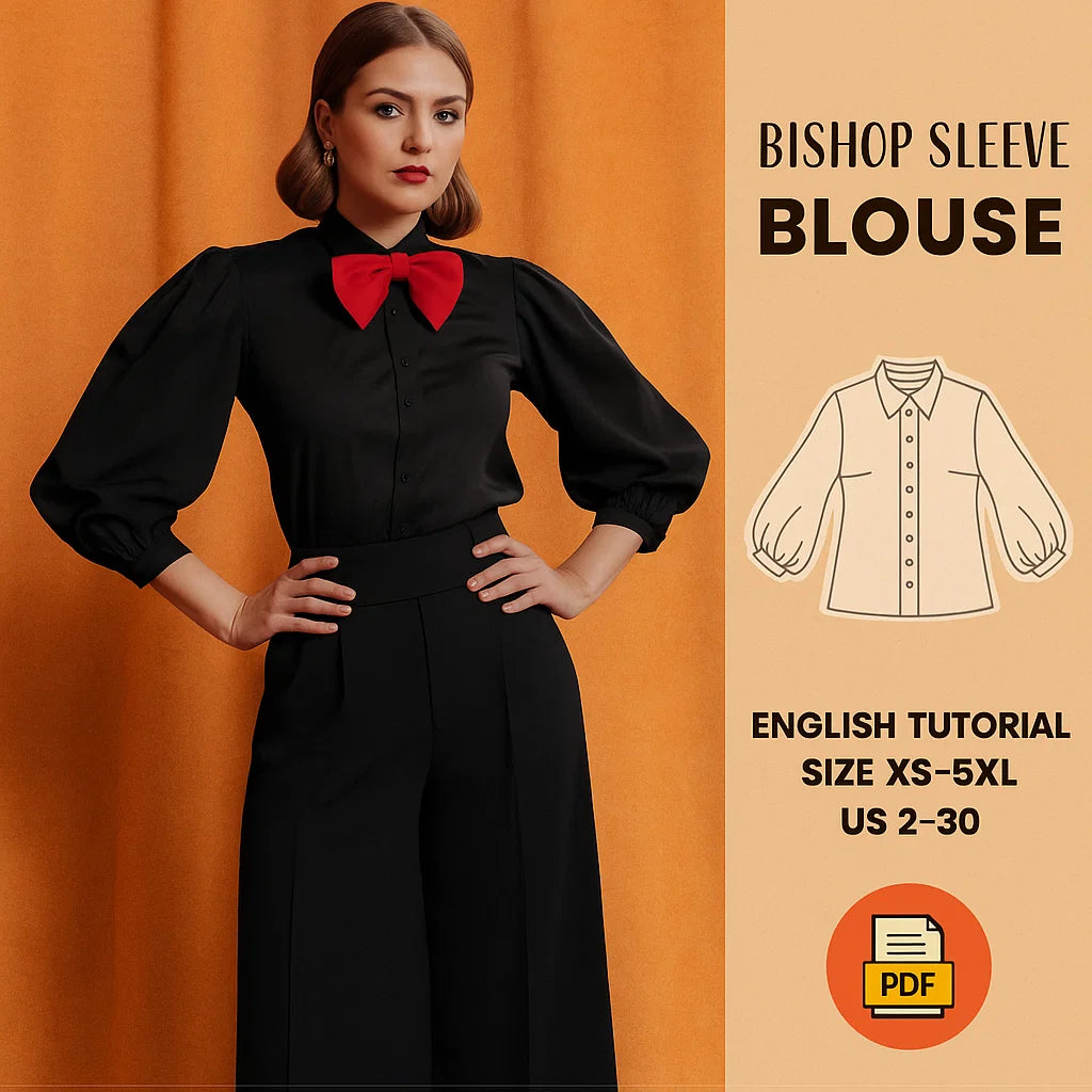 Bishop Sleeve Blouse Sewing Pattern
