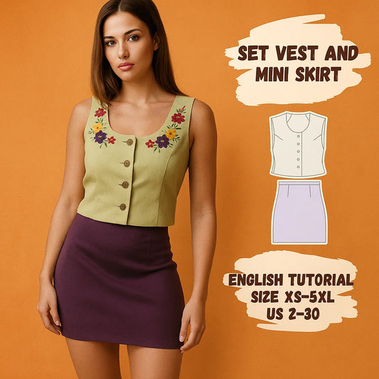 Vintage Embroidered Vest Sewing Pattern