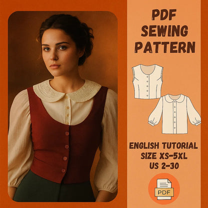 Vintage Blouse & Vest Sewing Pattern