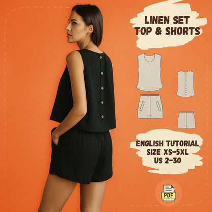 Linen Top & Shorts Set Sewing Pattern