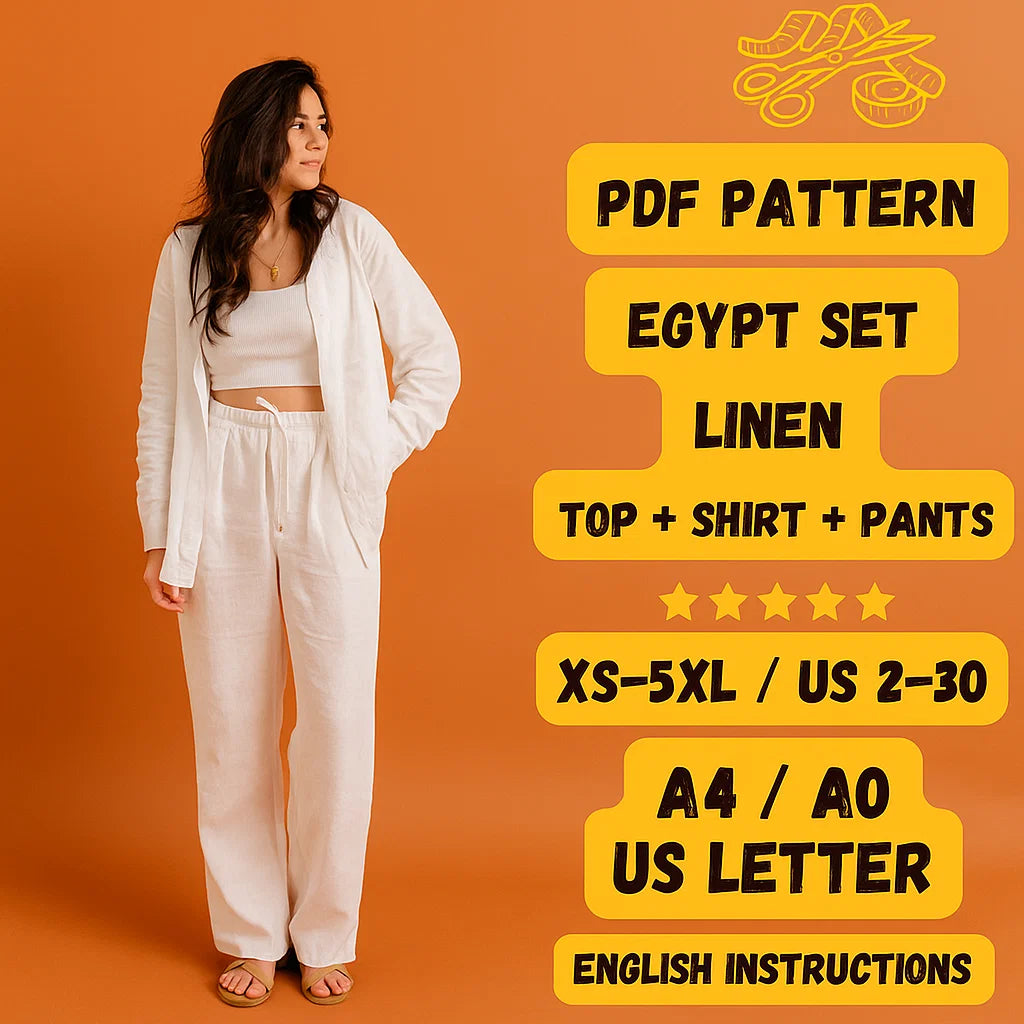 3-Piece Linen Outfit Sewing Pattern Set