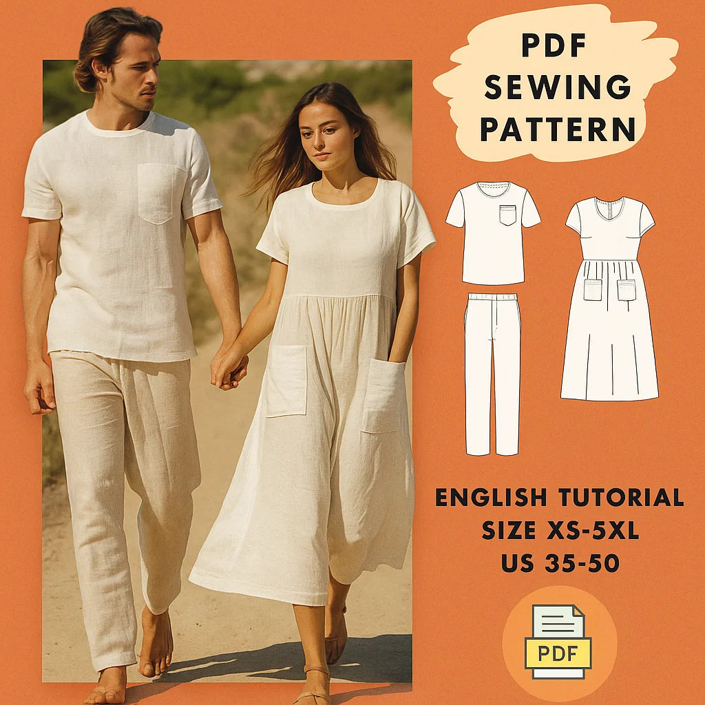 Couple’s Linen Outfit PDF Sewing Pattern
