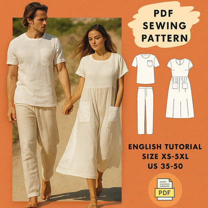 Couple’s Linen Outfit PDF Sewing Pattern