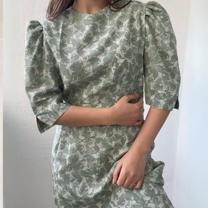 Puff Sleeve A-Line Dress Sewing Pattern