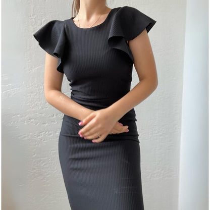 Ruffled Sleeve Pencil Dress PDF Sewing Pattern