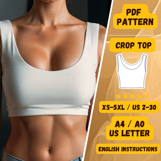 Scoop Neck Crop Top Sewing Pattern