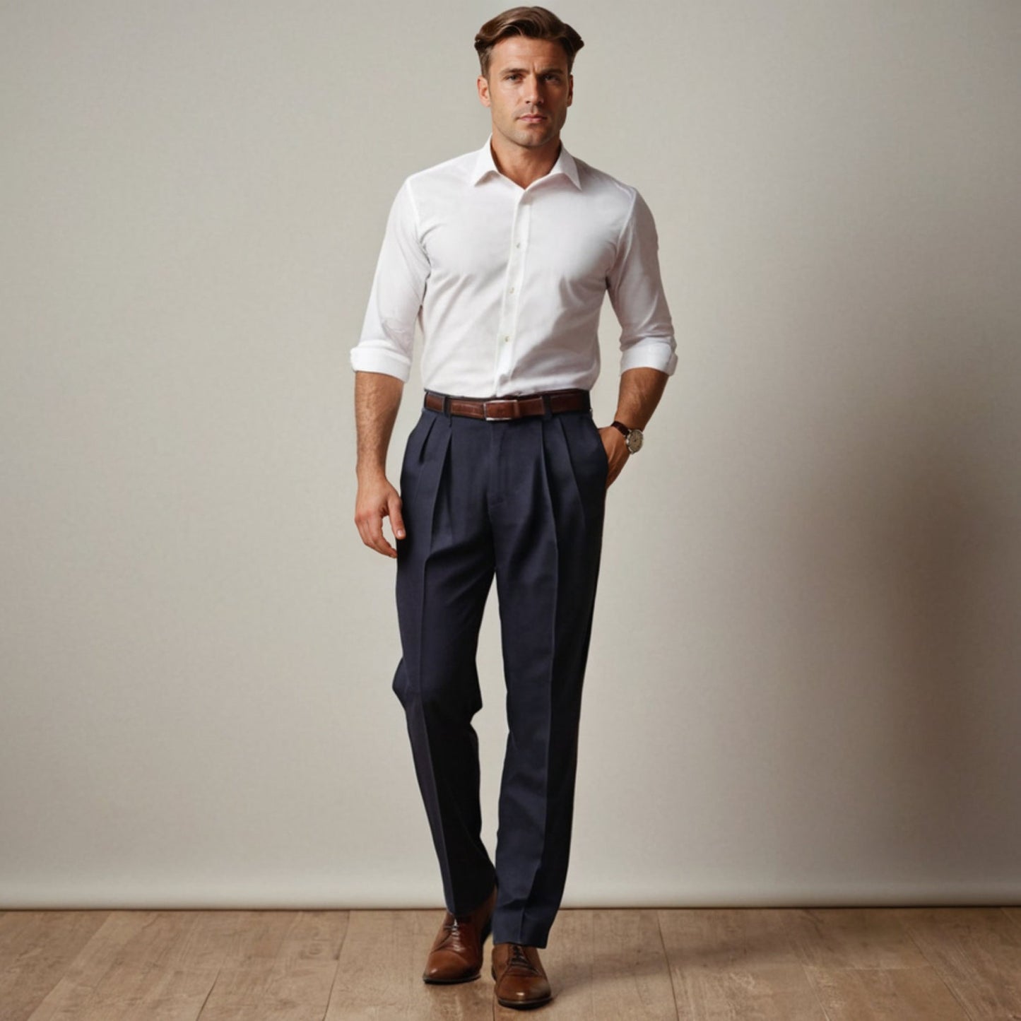 Classic Men's Pleated Trousers PDF Pattern