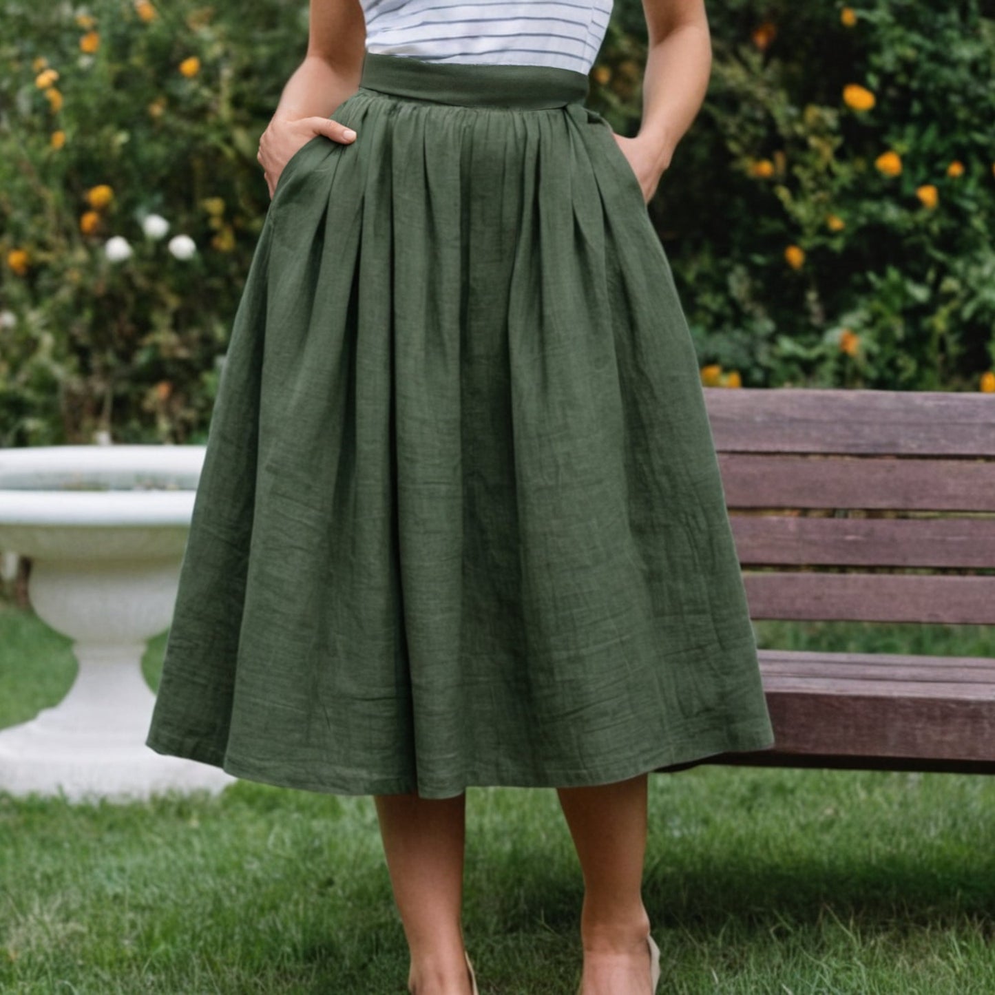 Linen Midi Skirt Sewing Pattern