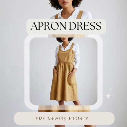 Linen Pinafore Apron Dress PDF Sewing Pattern