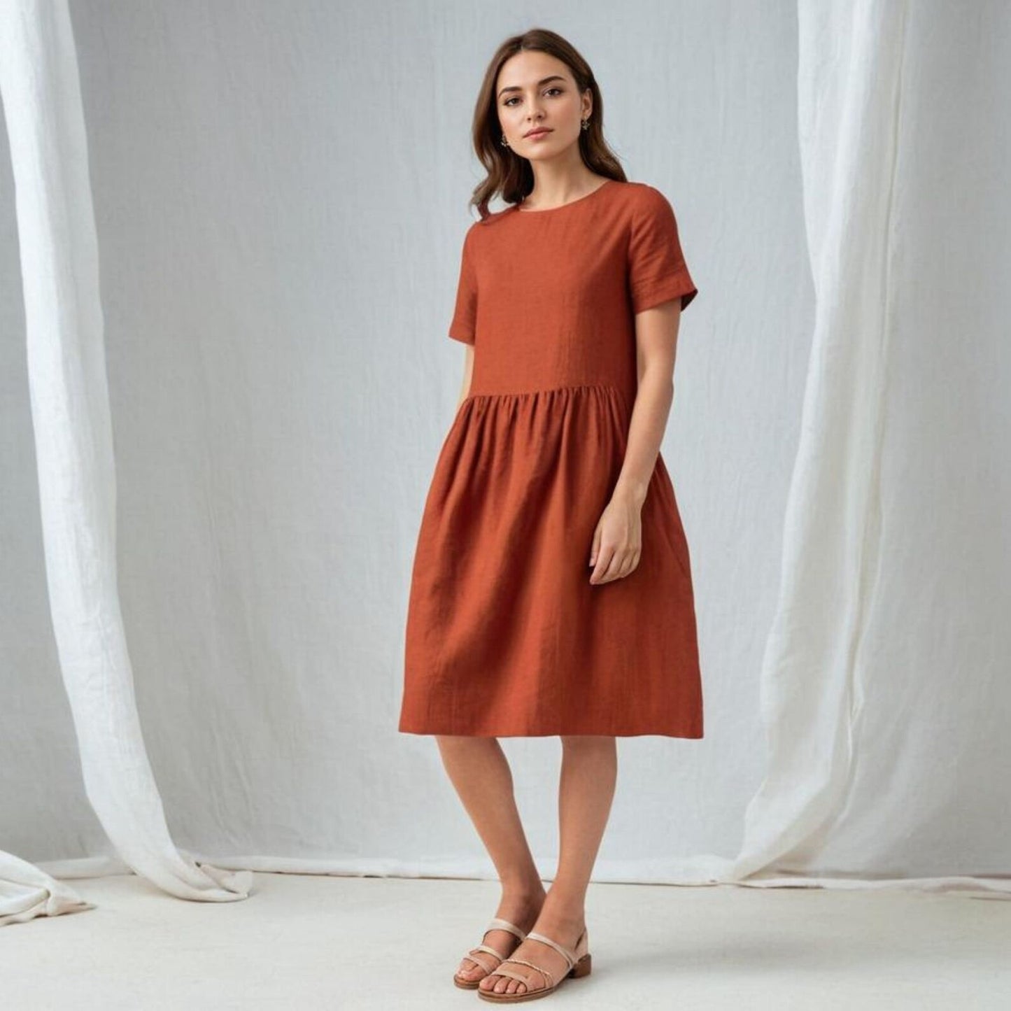 Loose A-Line Linen Dress Sewing Pattern