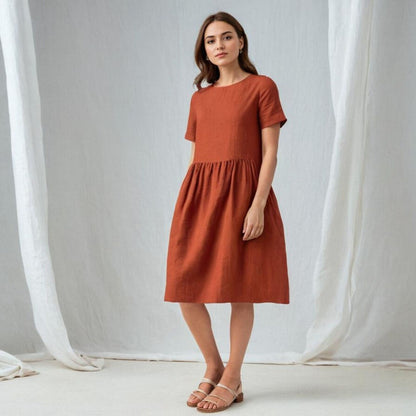 Loose A-Line Linen Dress Sewing Pattern