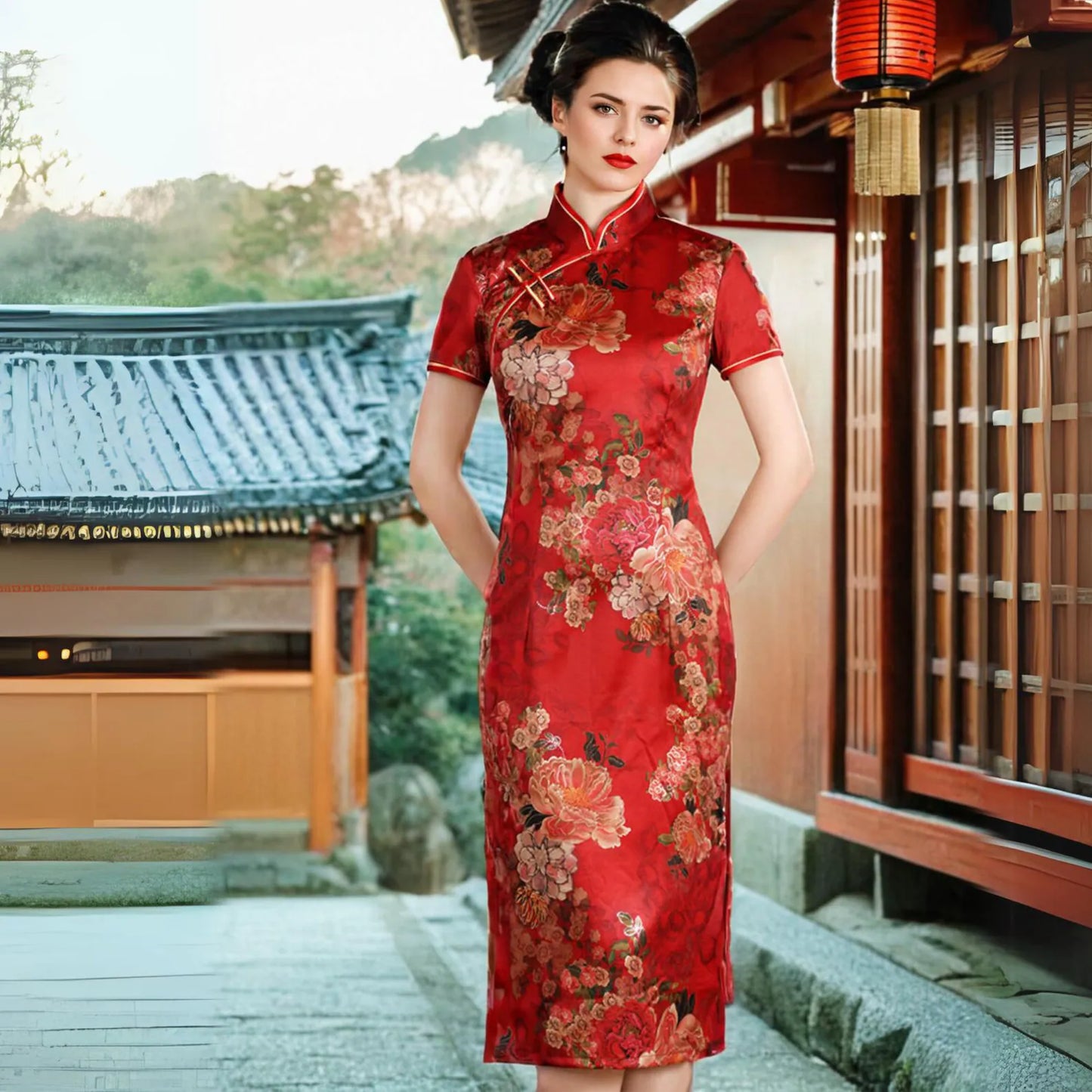 Cheongsam Dress Sewing Pattern PDF | Traditional Qipao with Mandarin Collar
