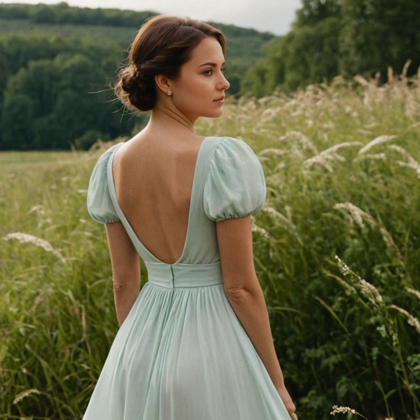 Elegant U-Neck Open Back Dress PDF Pattern