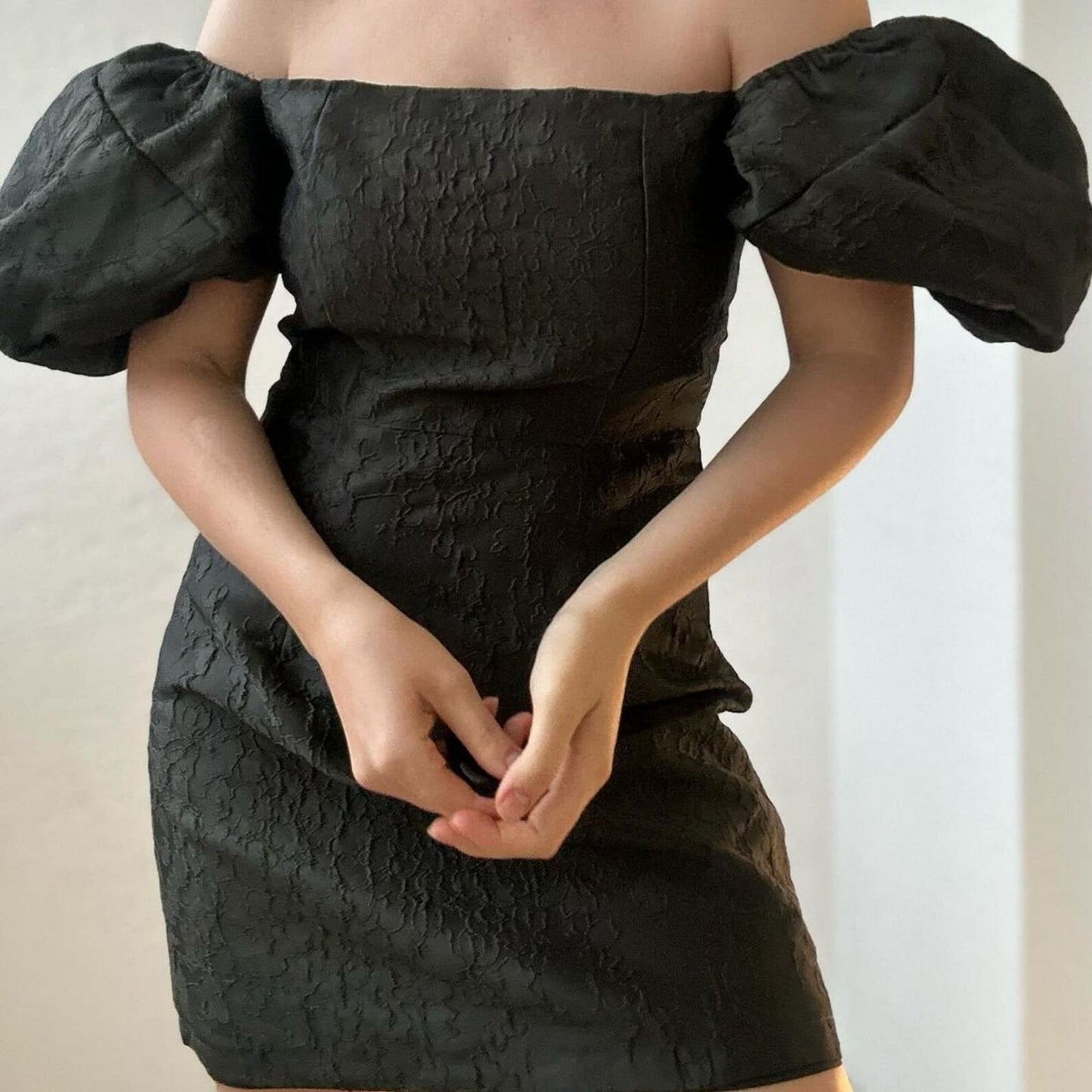 Off-Shoulder Bishop Sleeve Mini Dress PDF Sewing Patter