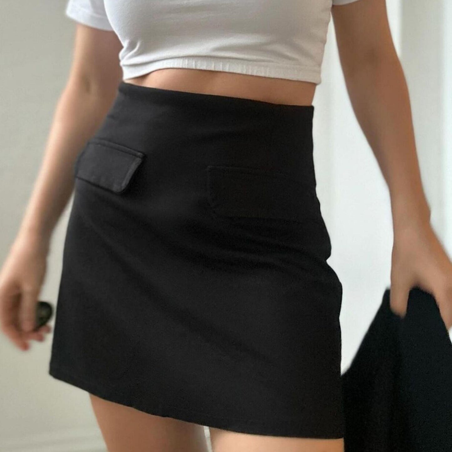High-Waisted Mini Skirt with Pockets