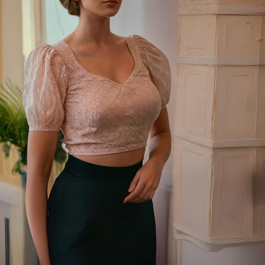 Puff Sleeve Saree Crop Top Sewing Pattern