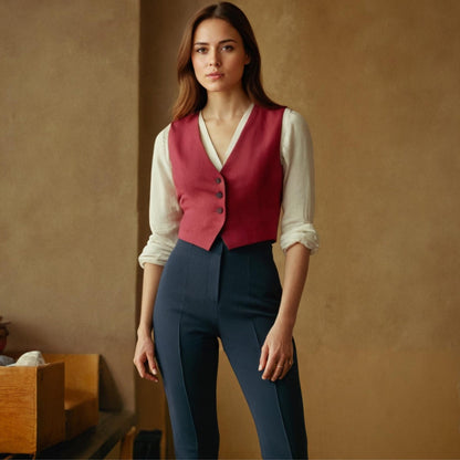 Tailored Vest & High-Waist Pants Sewing Pattern