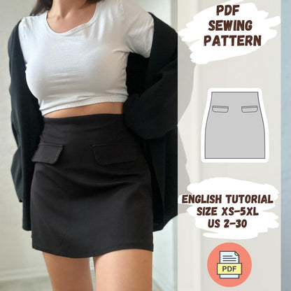 High-Waisted Mini Skirt with Pockets