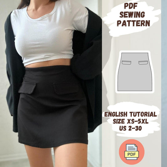 High-Waisted Mini Skirt with Pockets