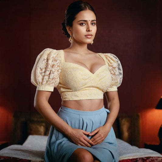 Vintage Puff Sleeve Crop Top PDF Sewing Pattern