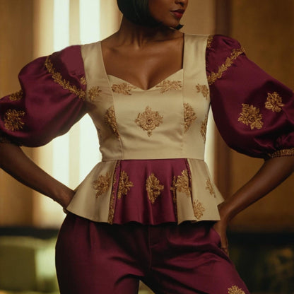 Bohemian Peplum Blouse PDF Sewing Pattern