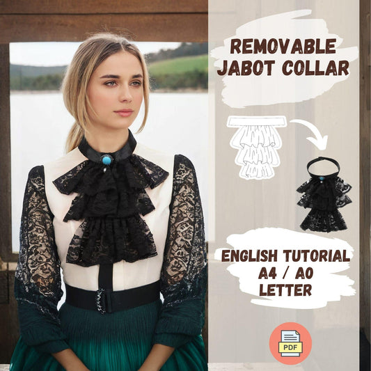 Gothic Victorian Lace Jabot Necktie Sewing Pattern