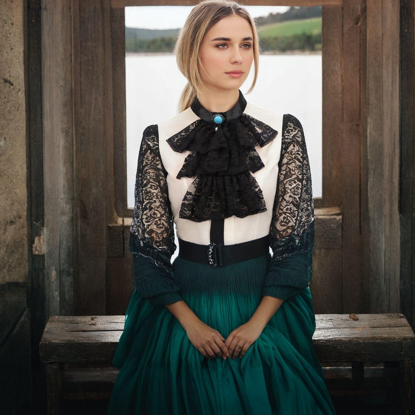 Gothic Victorian Lace Jabot Necktie Sewing Pattern