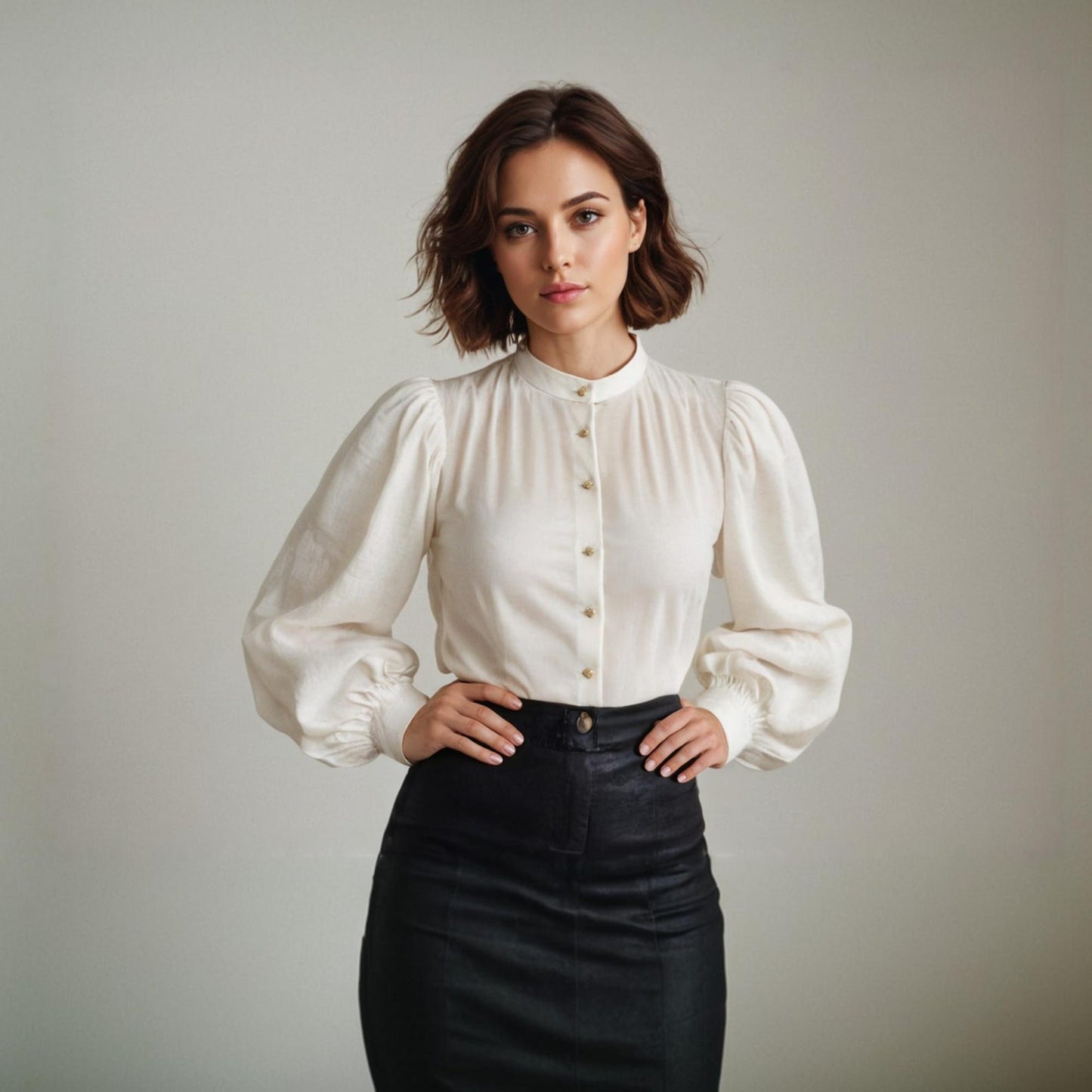 Elegant Bishop Sleeve Blouse Sewing Pattern
