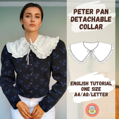 Oversized Ruffle Detachable Collar Pattern