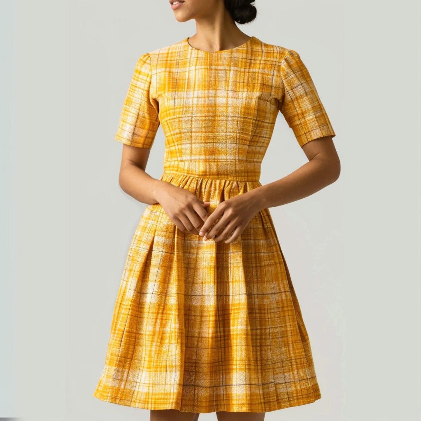 Vintage Plaid Summer Dress PDF Sewing Pattern