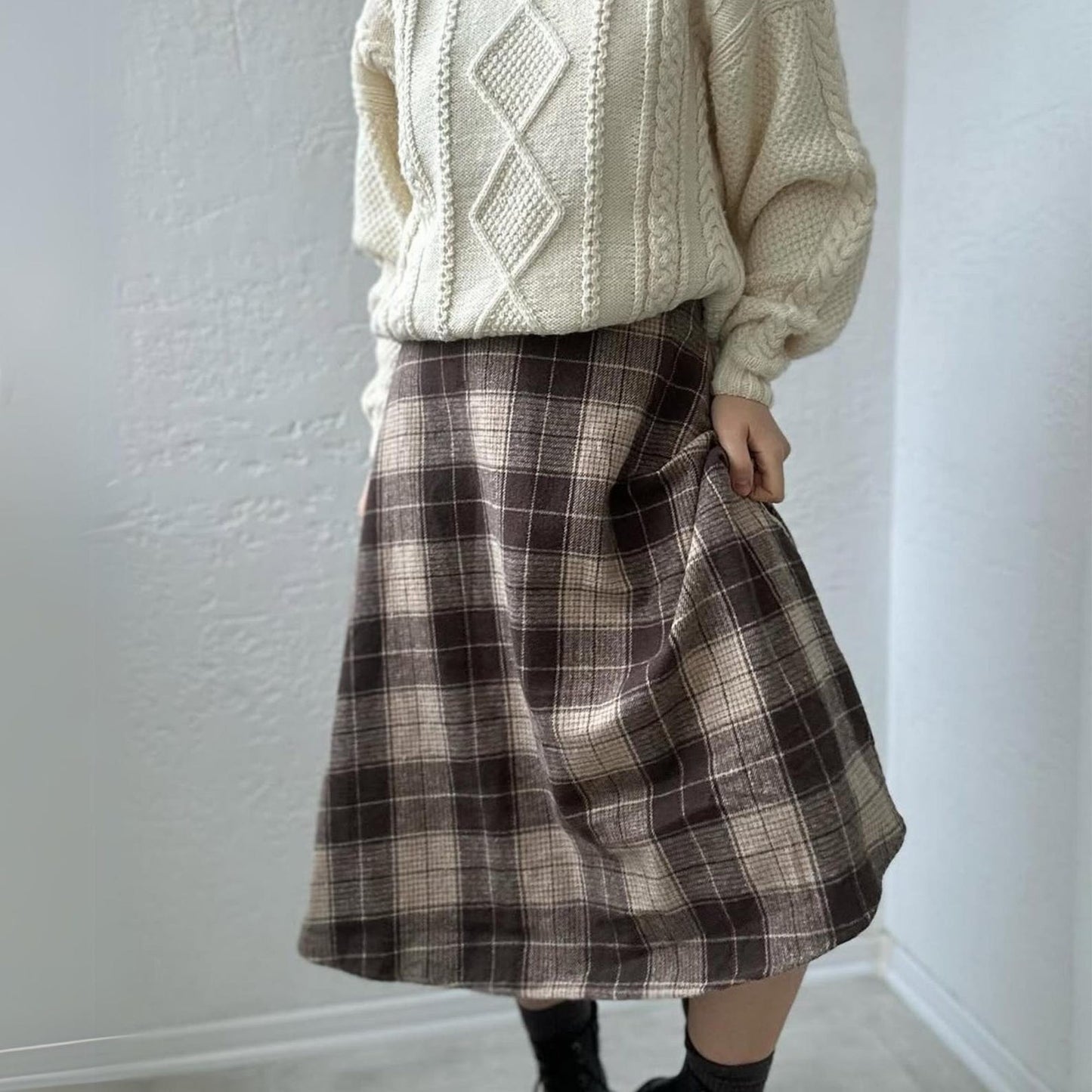 A-Line Plaid Skirt Sewing Pattern PDF