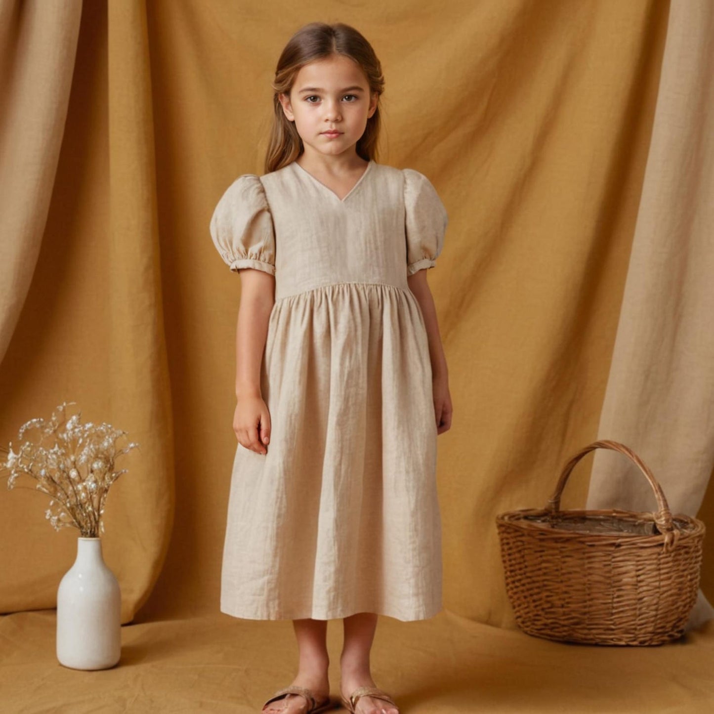 Bishop Sleeve Girls Dress Sewing Pattern