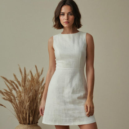 Minimalist A-Line Linen Dress Sewing Pattern