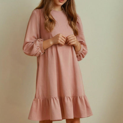 Girls’ Ruffle Bishop Sleeve Dress Sewing Pattern
