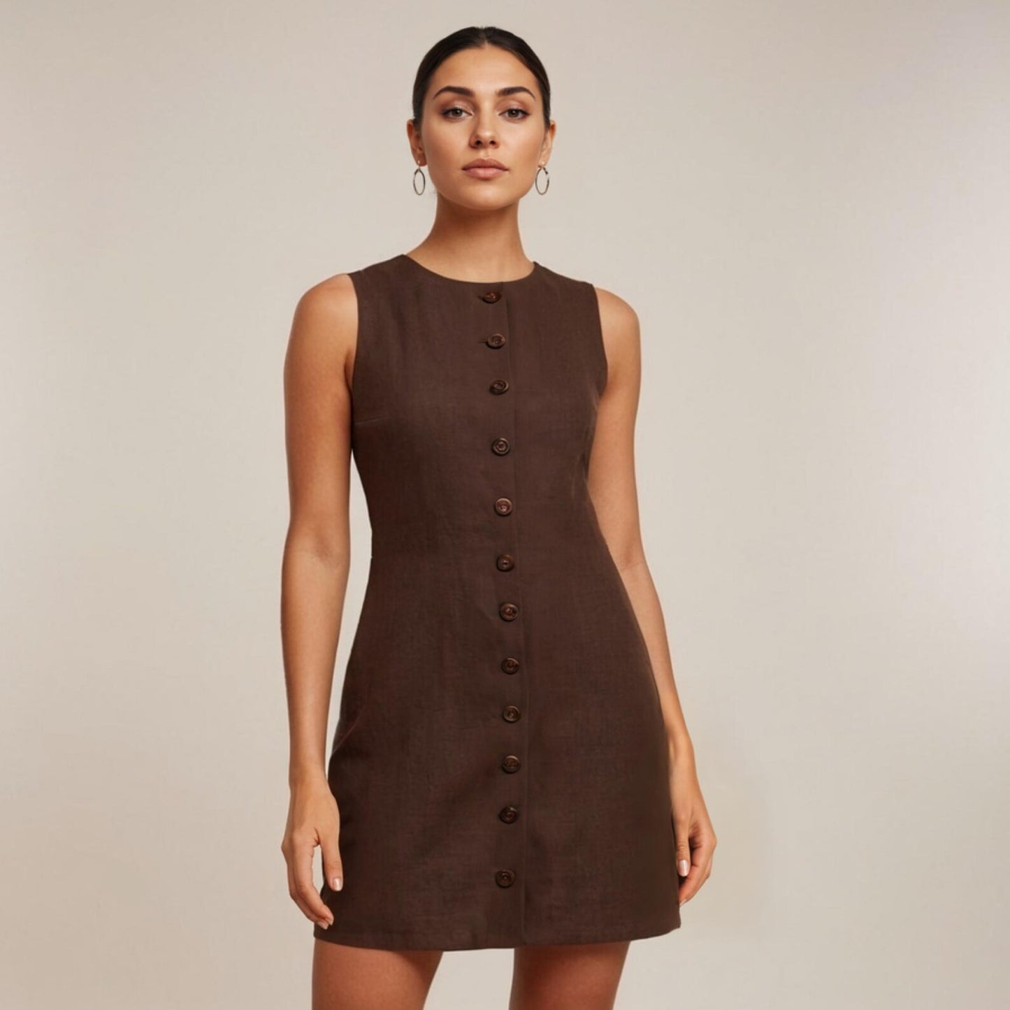 Linen Button-Down A-Line Dress PDF Sewing Pattern