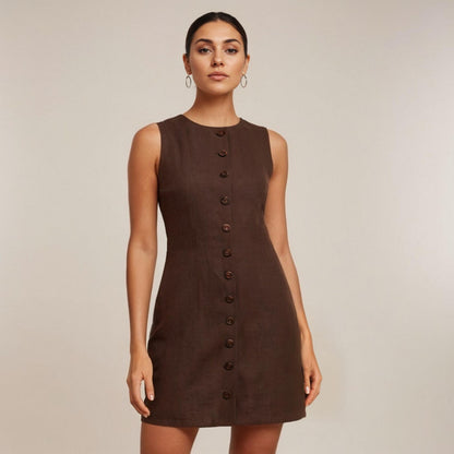 Linen Button-Down A-Line Dress PDF Sewing Pattern