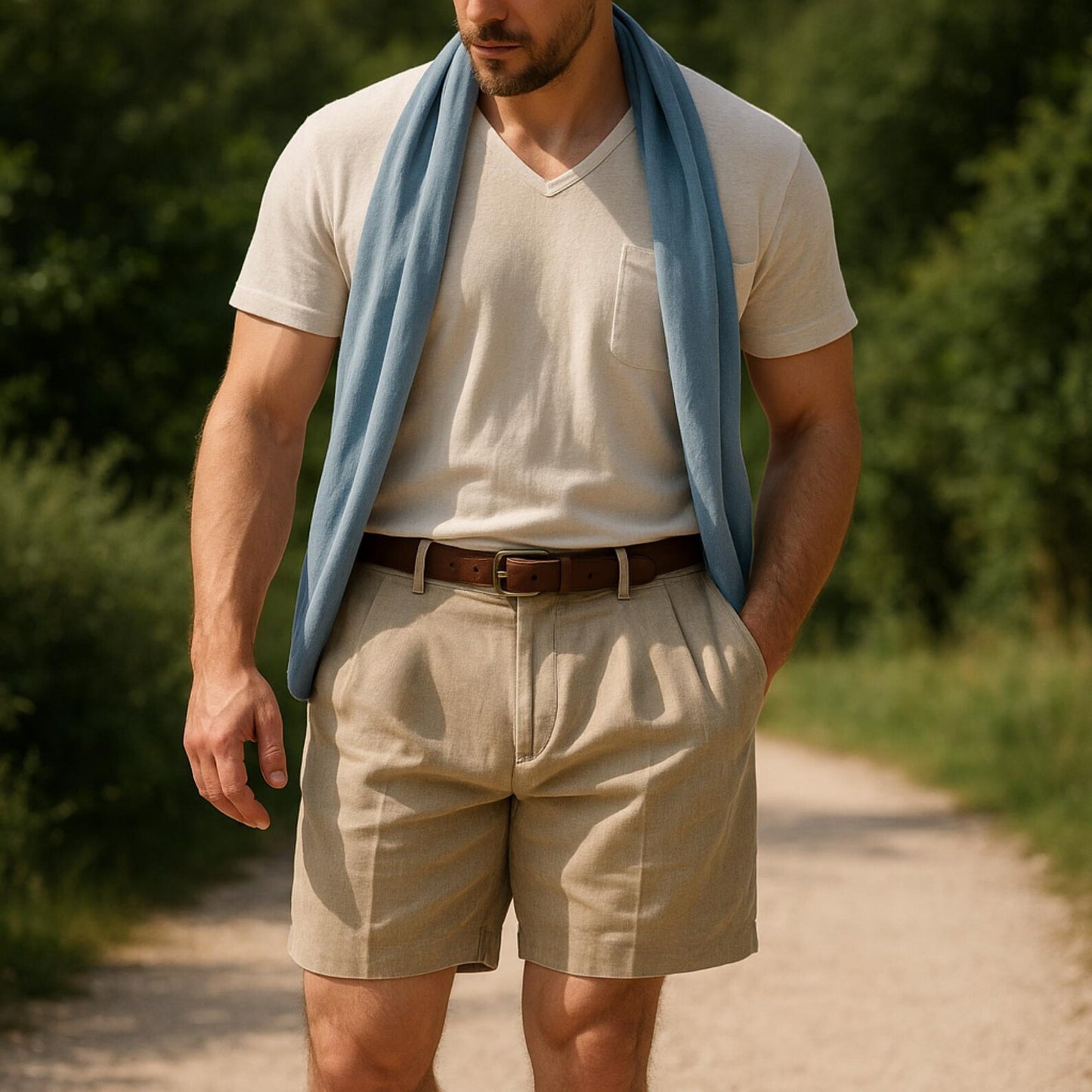 Men’s Pleated Linen Shorts PDF Sewing Pattern