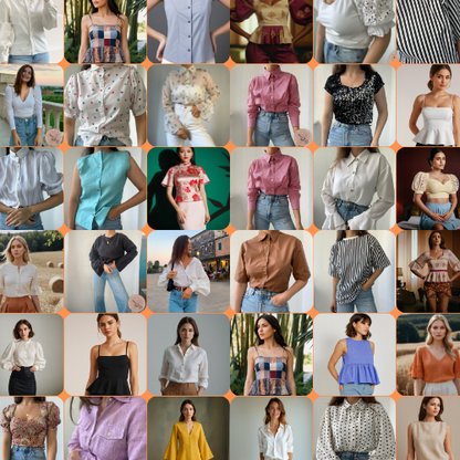 50 Tops, Blouses & Vests Sewing Pattern Bundle